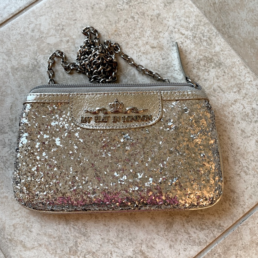 Silver glitter evening bag. Excellent condition!